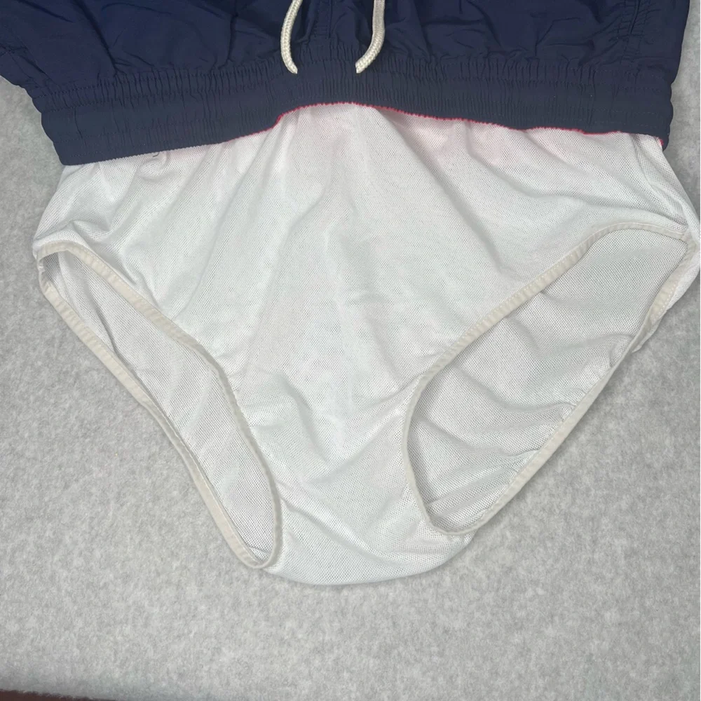 Polo Ralph Lauren Mens Med Swim Trunks Solid Swimsuit Navy Blue Red Pony Preppy - Picture 4 of 12